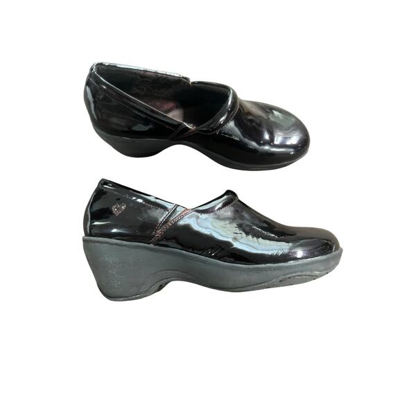 Nurse Mates Pillowtop Slip Resistant Shoes Maroon Patent Leather Wms US 10 - Picture 1 of 10